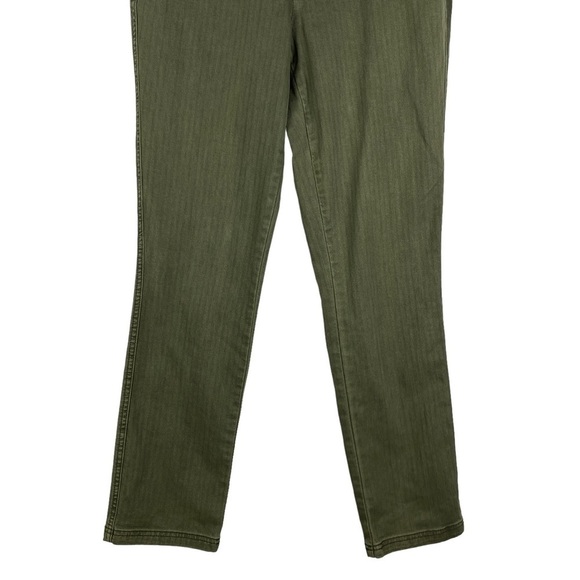 Christopher & Banks Lined Pattern Stretch Straight Leg Jeans Women's 4 Green - Picture 5 of 9